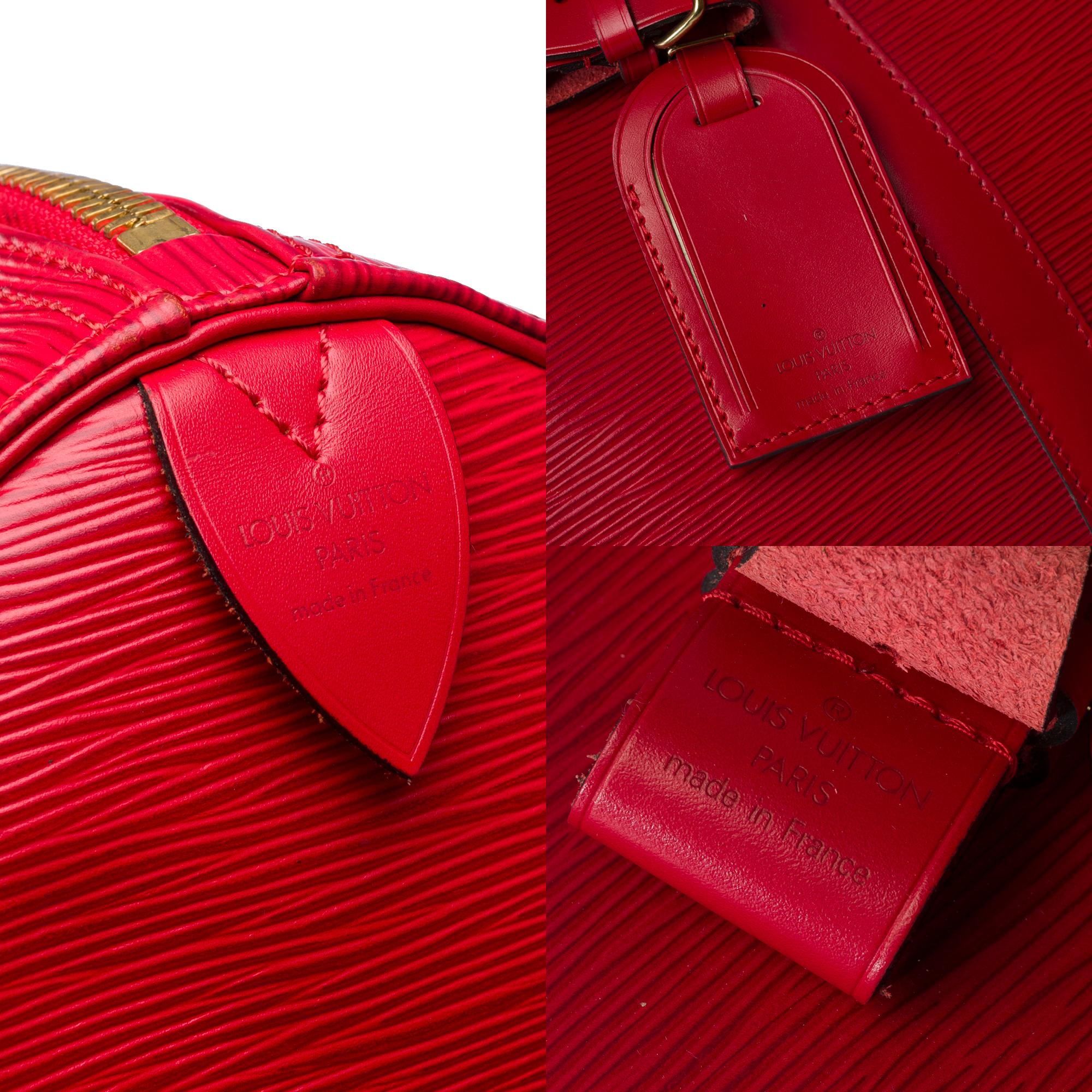 Very Chic Louis Vuitton Keepall 55 Travel bag in Red epi leather, GHW 2