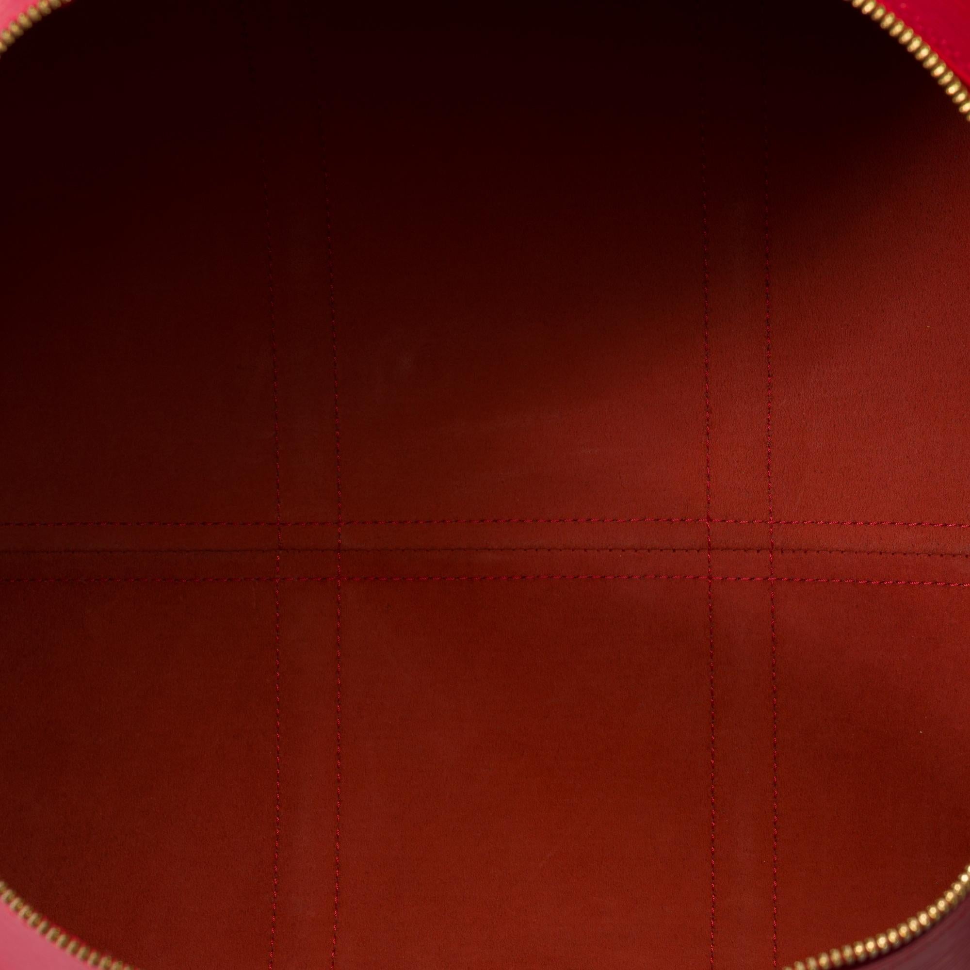Very Chic Louis Vuitton Keepall 55 Travel bag in Red epi leather, GHW 4
