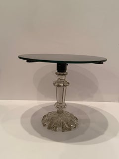 Very Chic Round Cut Crystal Base Side Table