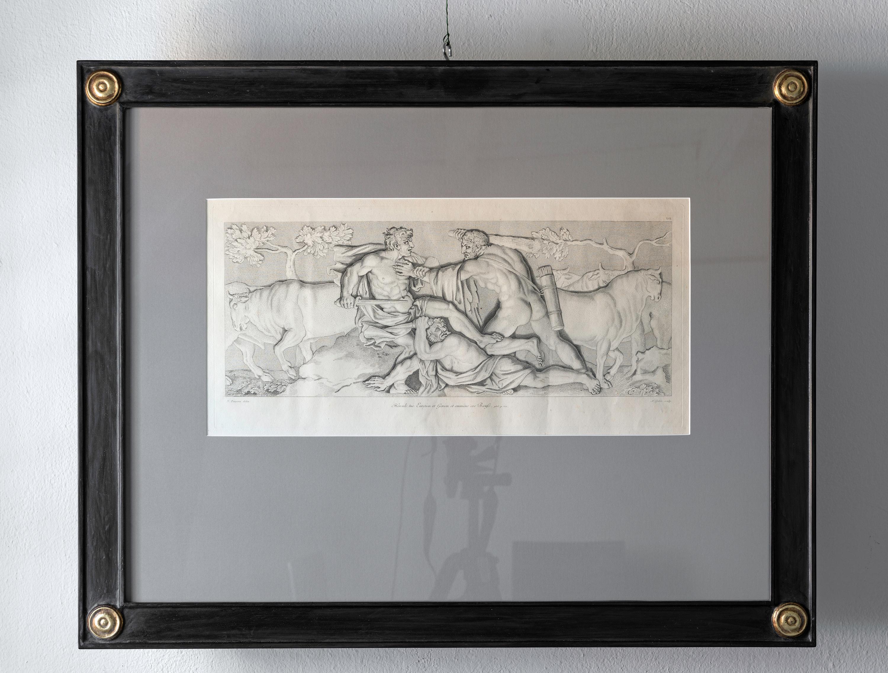 Néoclassique Ensemble très chic de grandes gravures d'après Nicolas Poussin en vente