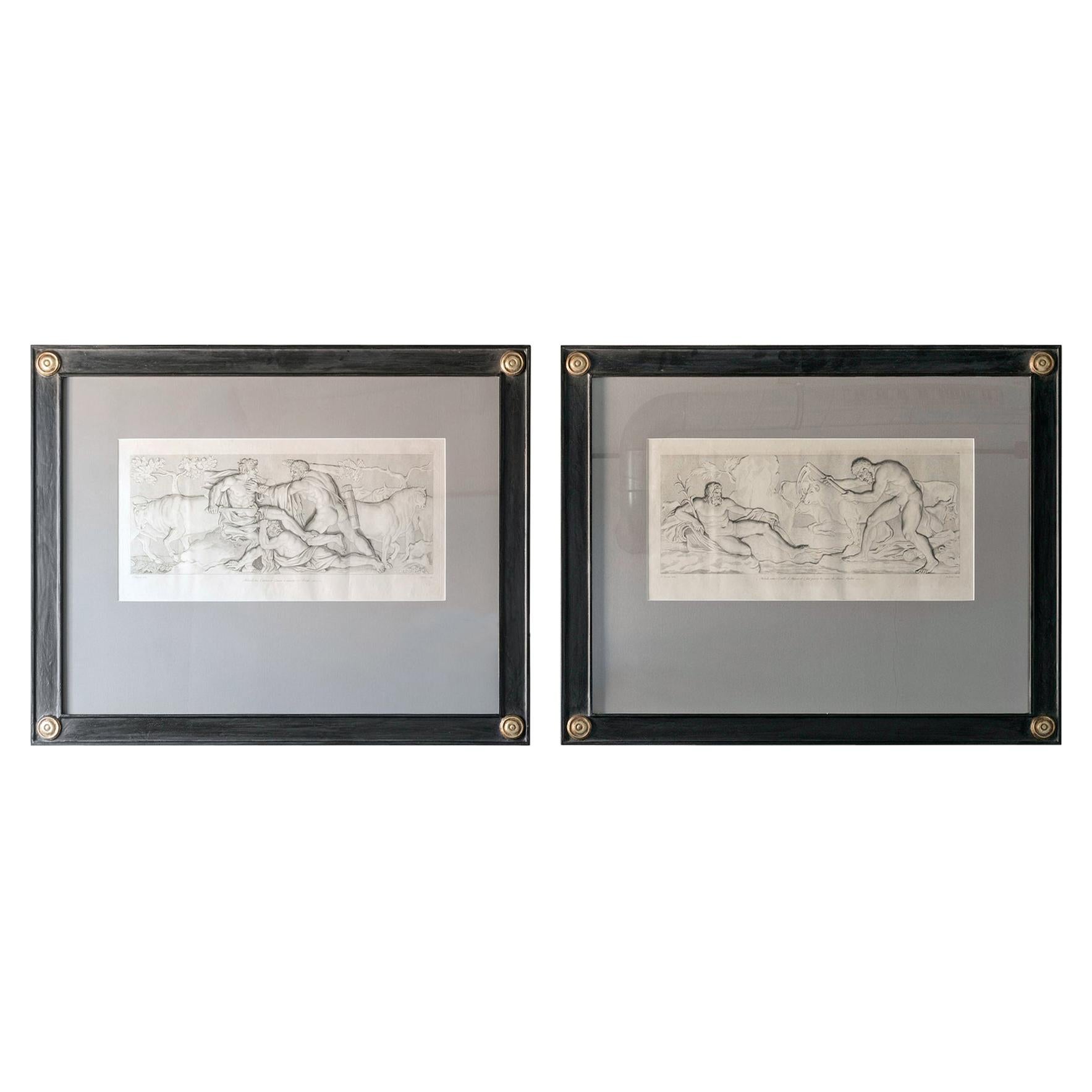 Very Chic Set of Large Engravings After Nicolas Poussin For Sale