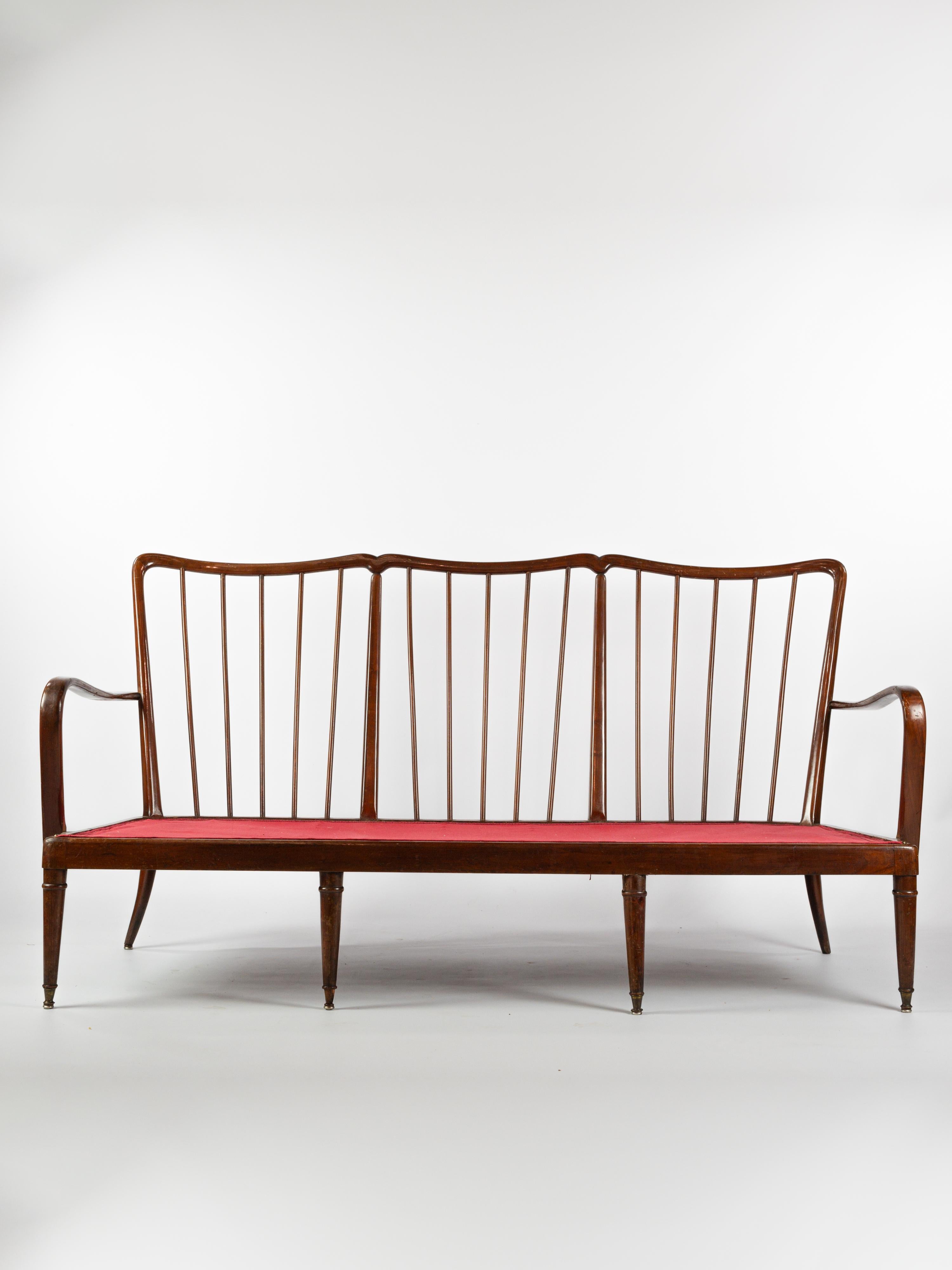 Very chic Sofa in teinted beech attributed to Paolo Buffa For Sale 8