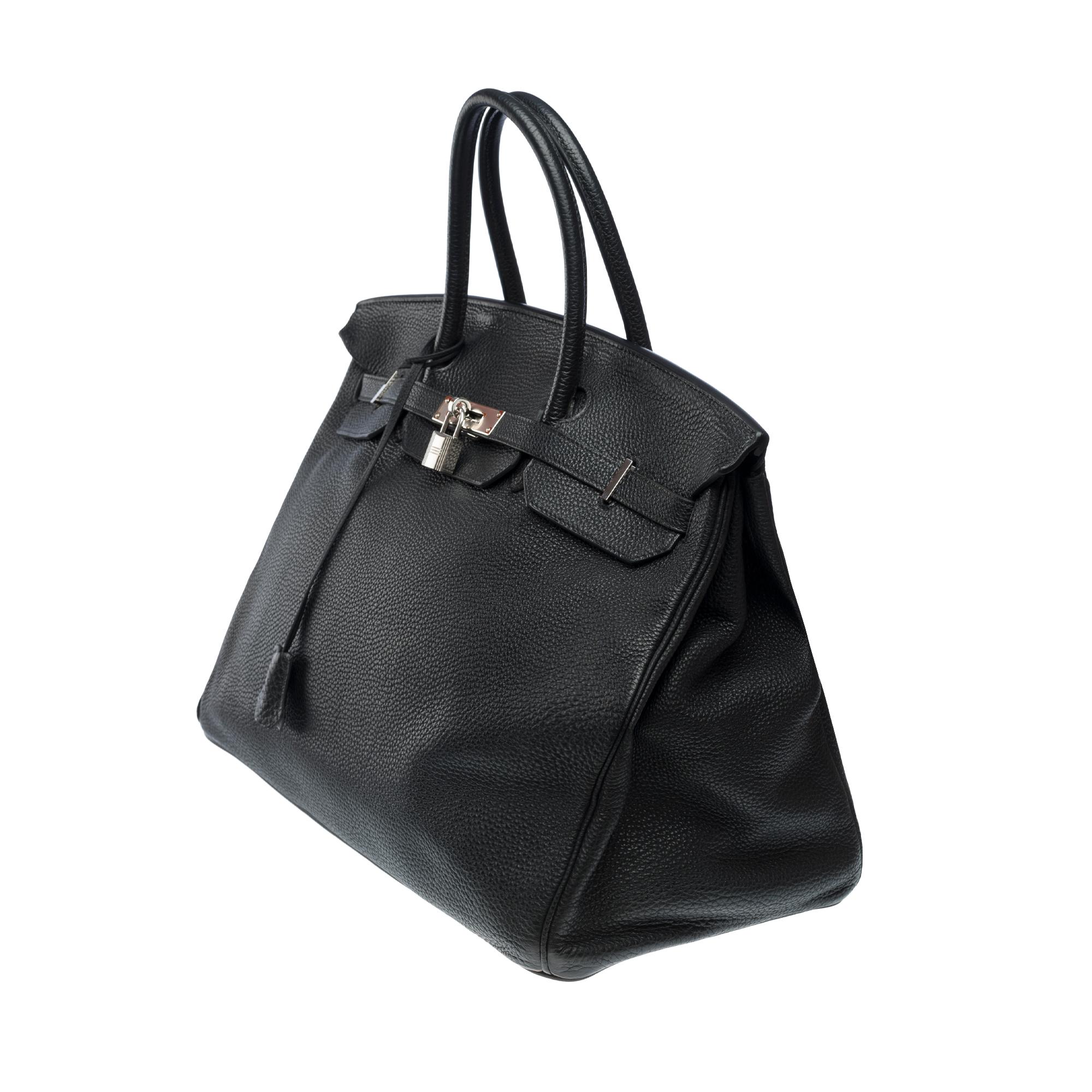 Women's or Men's Very Classy Hermes Birkin 40 handbag in Black Togo Calf leather, SHW