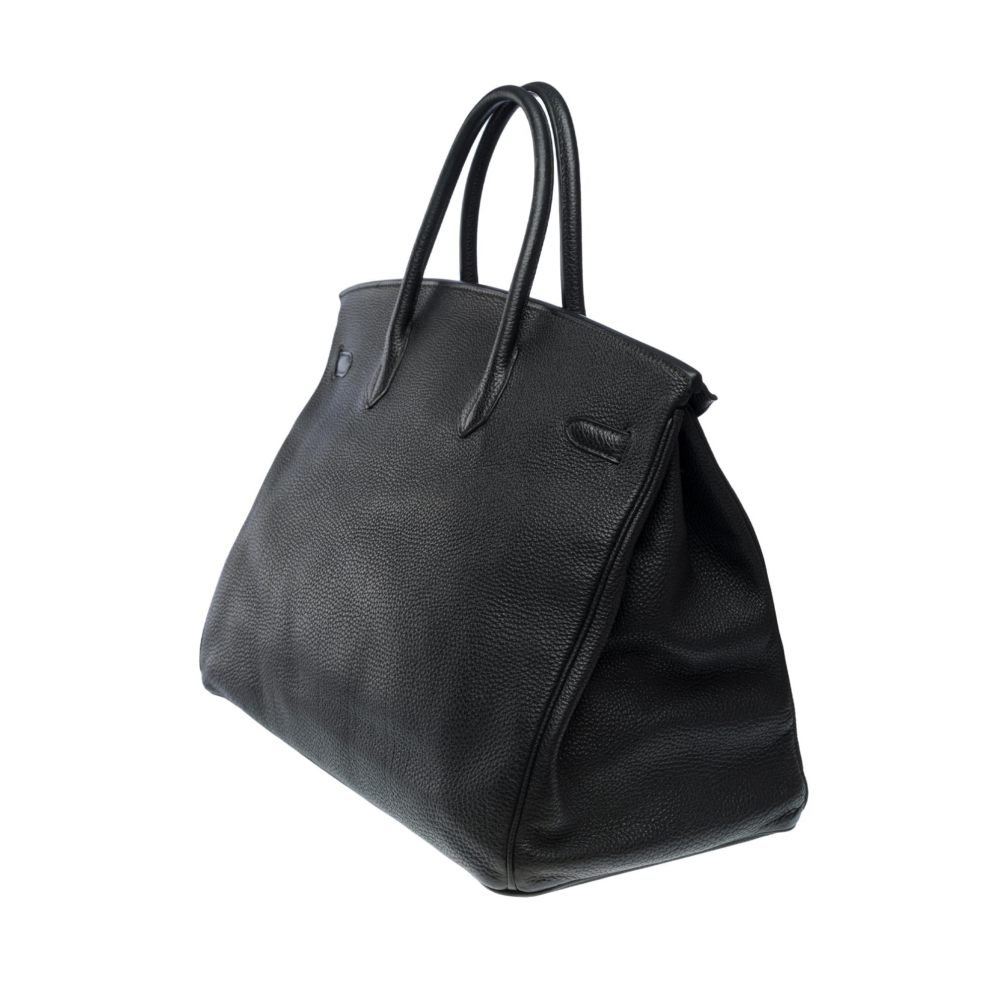 Very Classy Hermes Birkin 40 handbag in Black Togo Calf leather, SHW 1