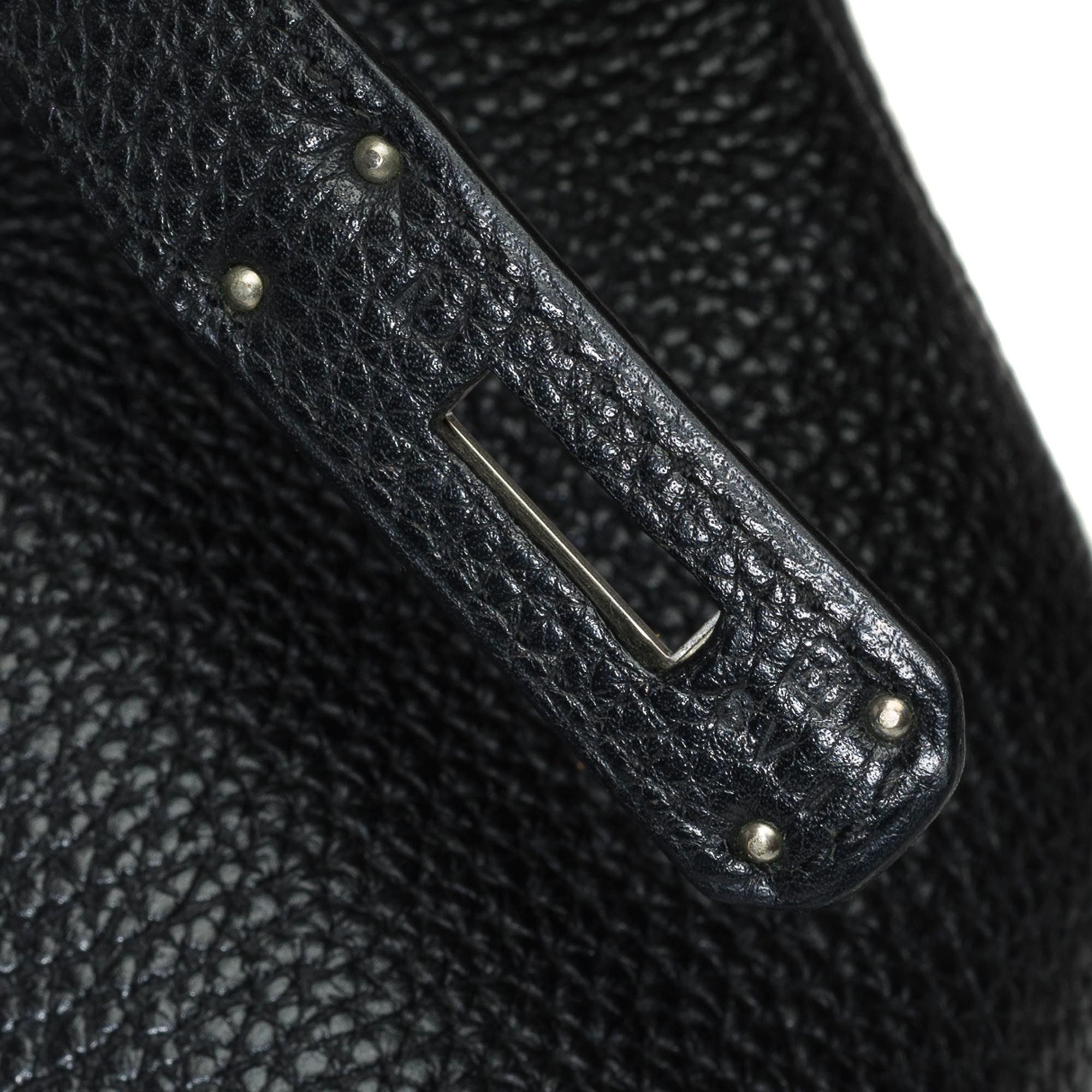 Very Classy Hermes Birkin 40 handbag in Black Togo Calf leather, SHW 3
