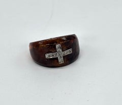 Anillo de madera muy elegante Triángulo de diamantes naturales de plata de ley 925