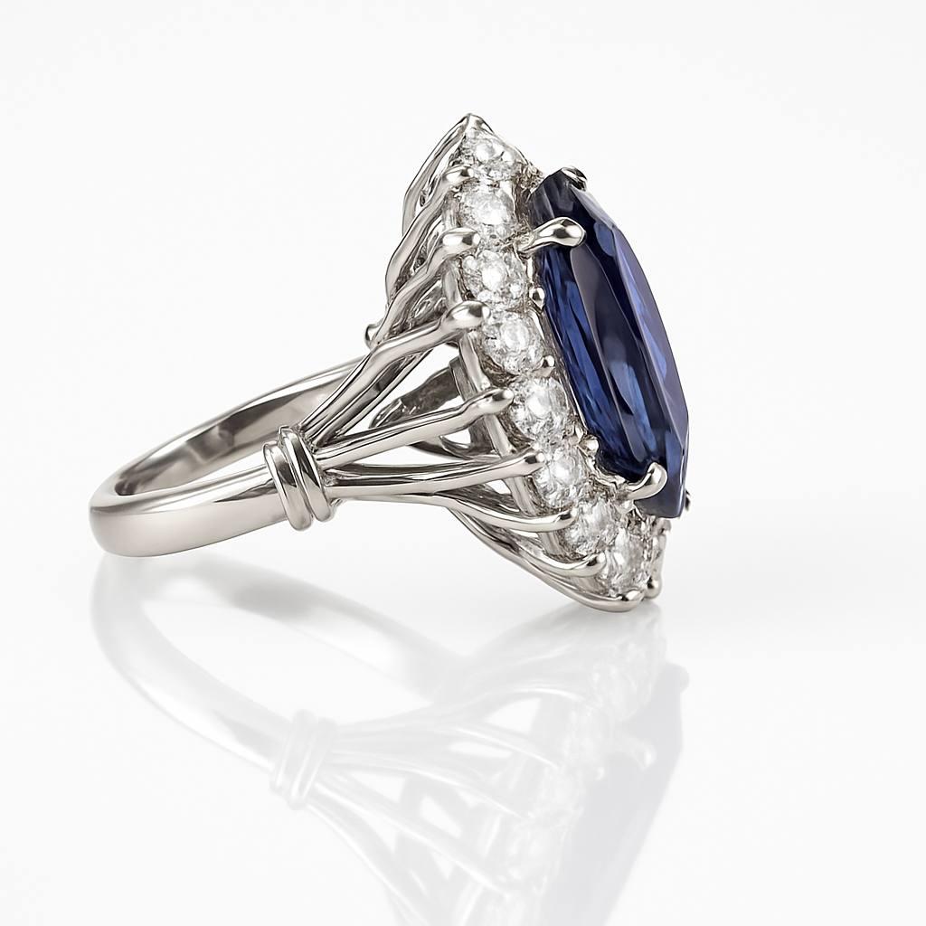 makelloser IGI-zertifizierter 8,09 Karat natrlicher Saphir-Ring für Damen oder Herren im Angebot