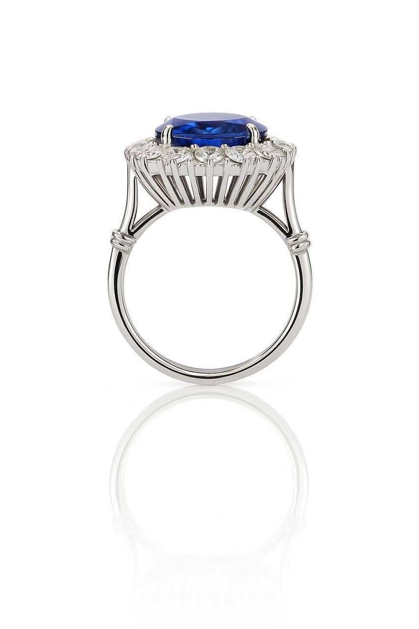 makelloser IGI-zertifizierter 8,09 Karat natrlicher Saphir-Ring im Angebot 1