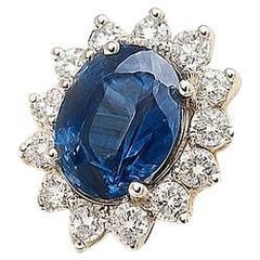 Anello con zaffiro naturale da 8,09 carati, molto pulito e certificato IGI