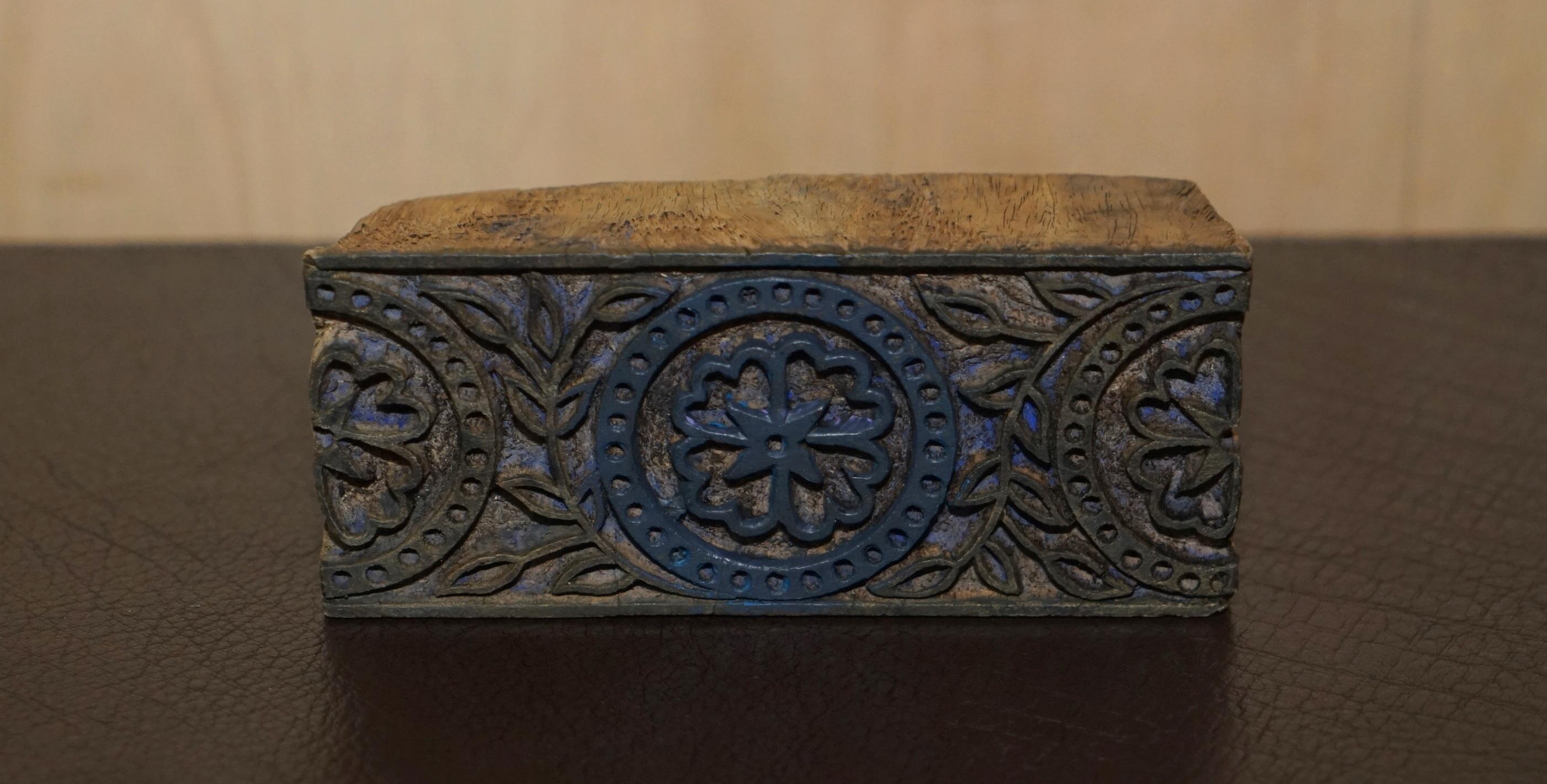 We are delighted to offer for sale this hand carved in sycamore wood printing block with blue flower detail

This piece is part of a suite, I have around ten in stock, this sale is for the one piece detailed above, all other pieces are listed