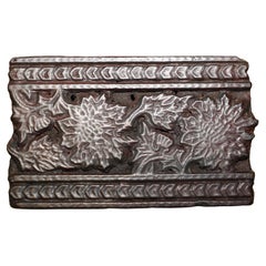 Very Collectable Antique Hand Carved Floral Leaf Printing Block for Wallpaper
