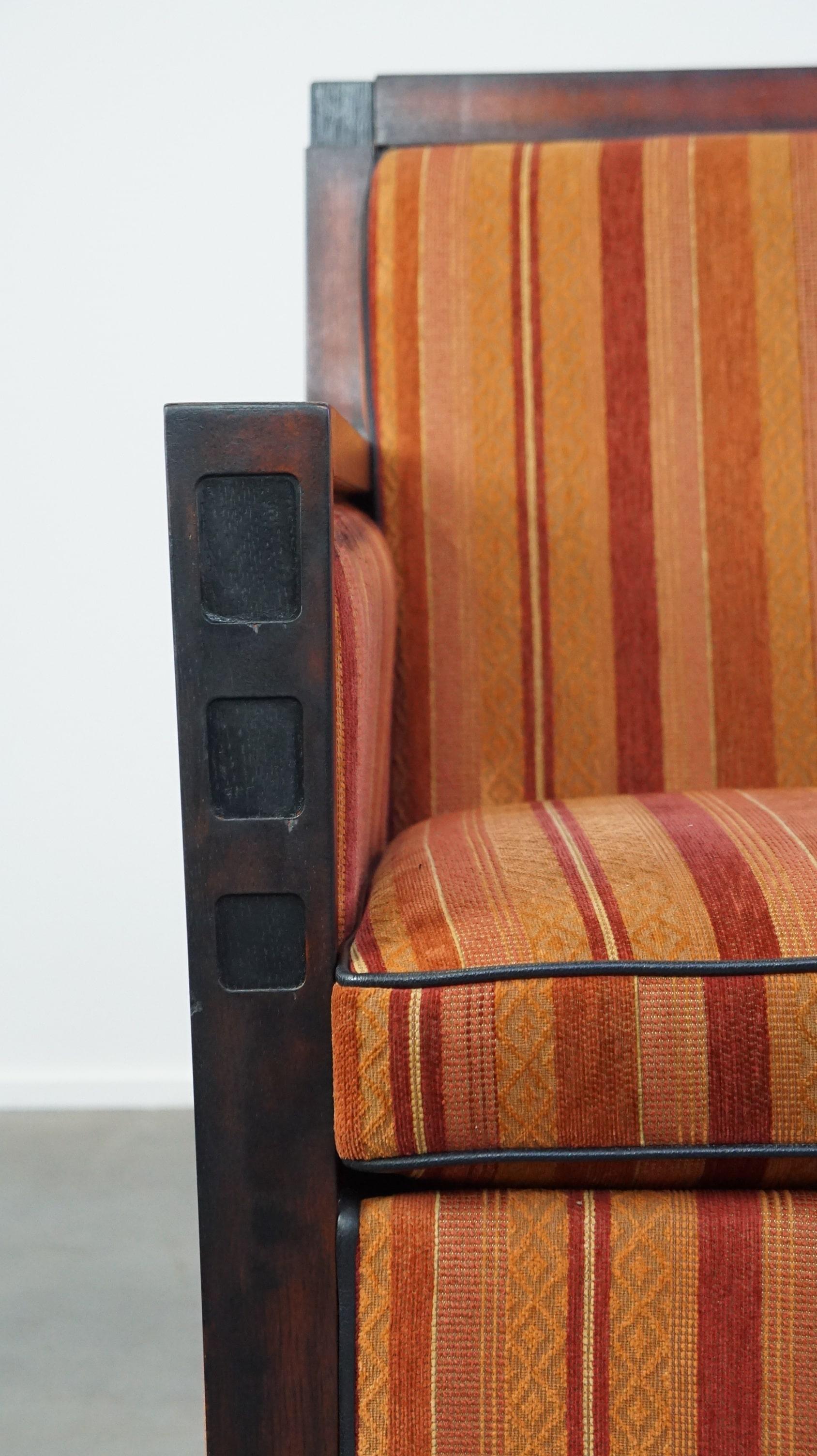 Canapé 2,5 places très confortable et élégant en tissu coloré Art Déco en vente 3