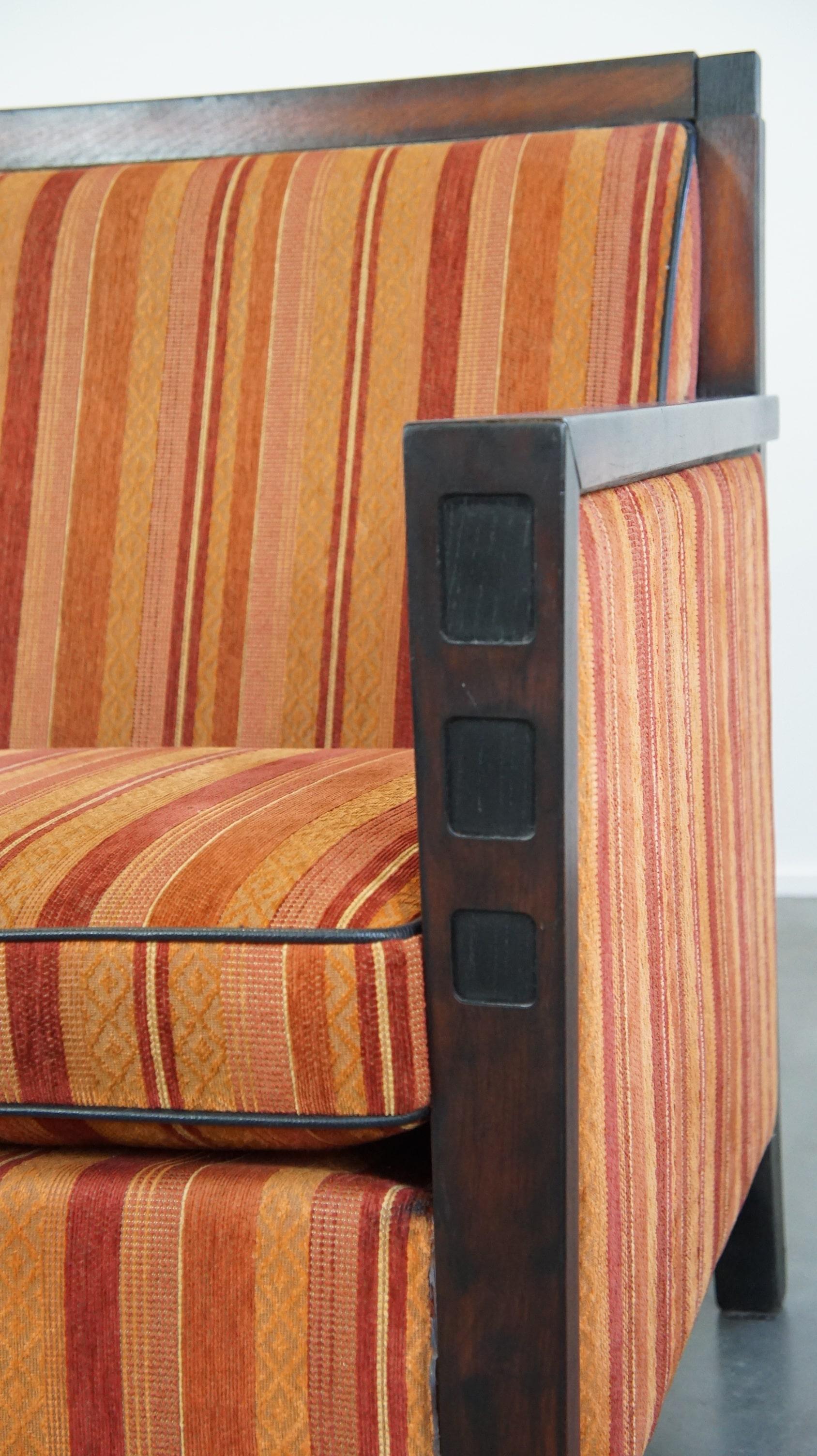 Canapé 2,5 places très confortable et élégant en tissu coloré Art Déco en vente 5