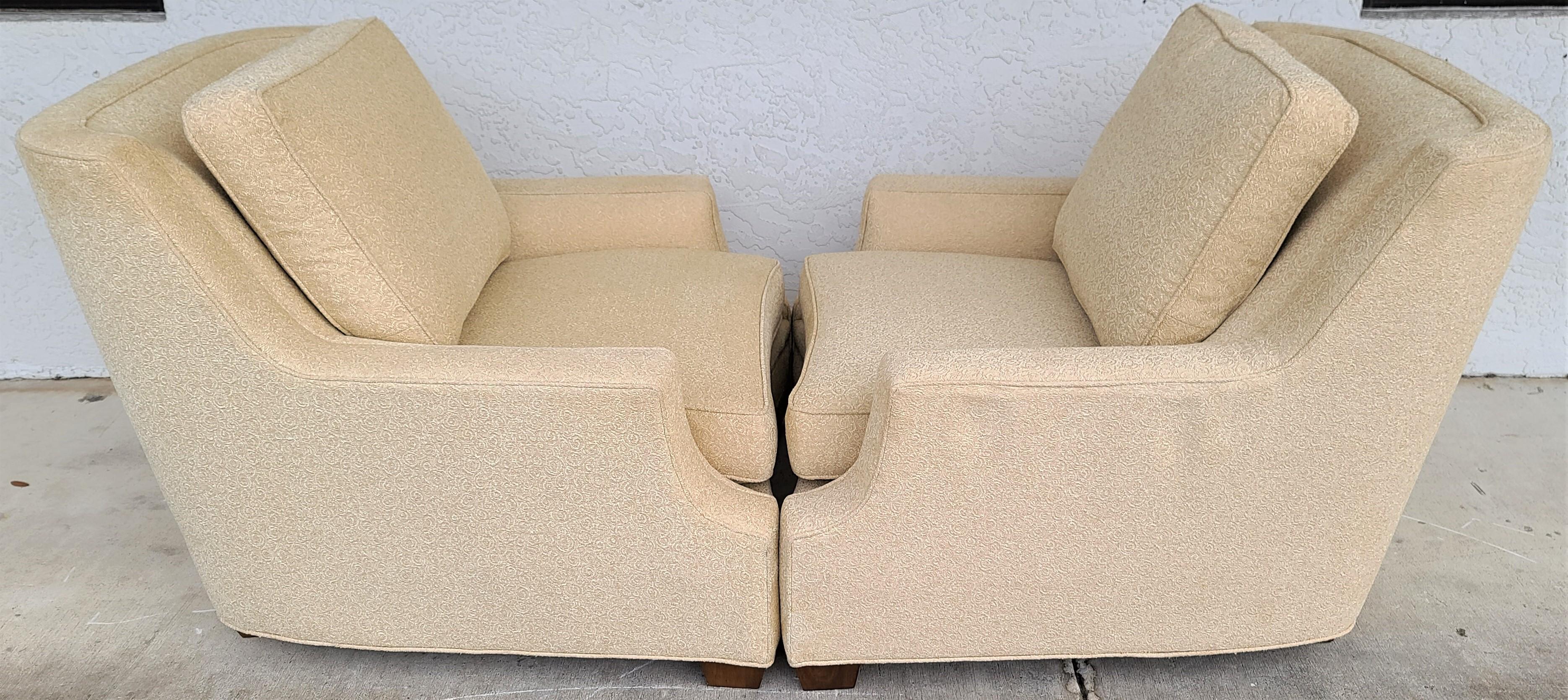 Offering One of our recent palm beach estate fine furniture acquisitions of a
Pair of very comfortable Century Furniture co oversized beige lounge chairs 

Approximate Measurements in Inches
36