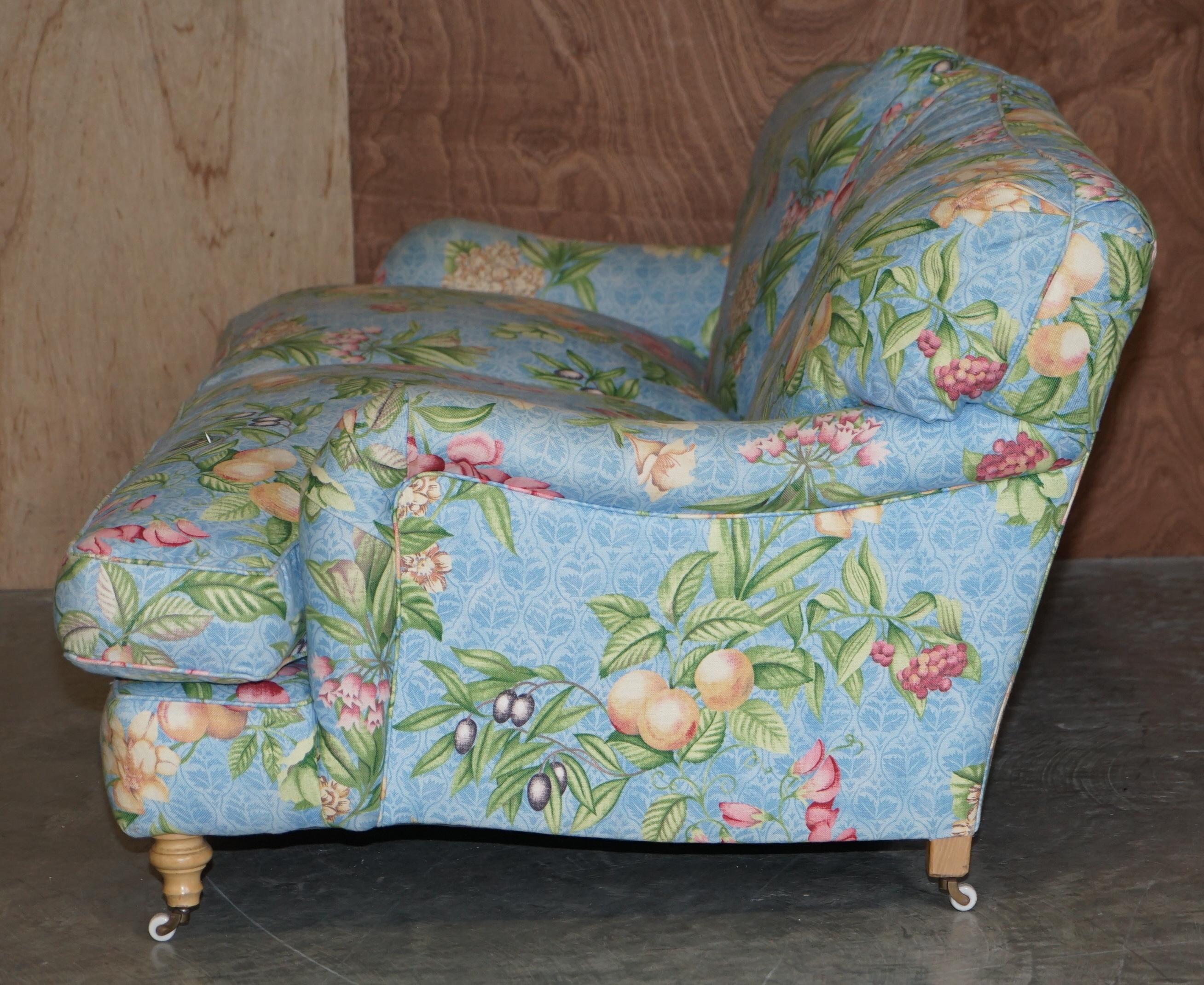 Very Comfortable Feather Filled Back & Base Floral Linen Upholstered Howard Sofa 8