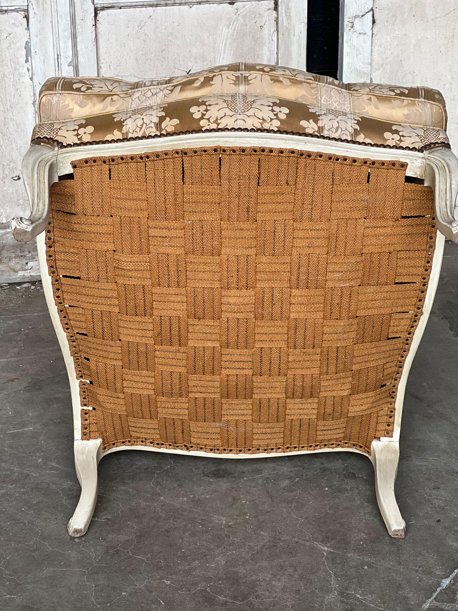 Very Comfortable French Wing Bergere Armchair For Sale 9