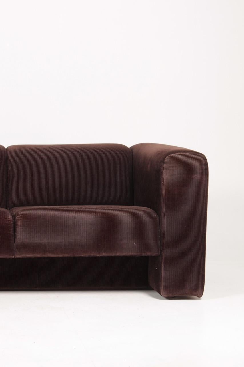 Scandinavian Modern Very Comfortable Midcentury Sofa in Corduroy, 1970s
