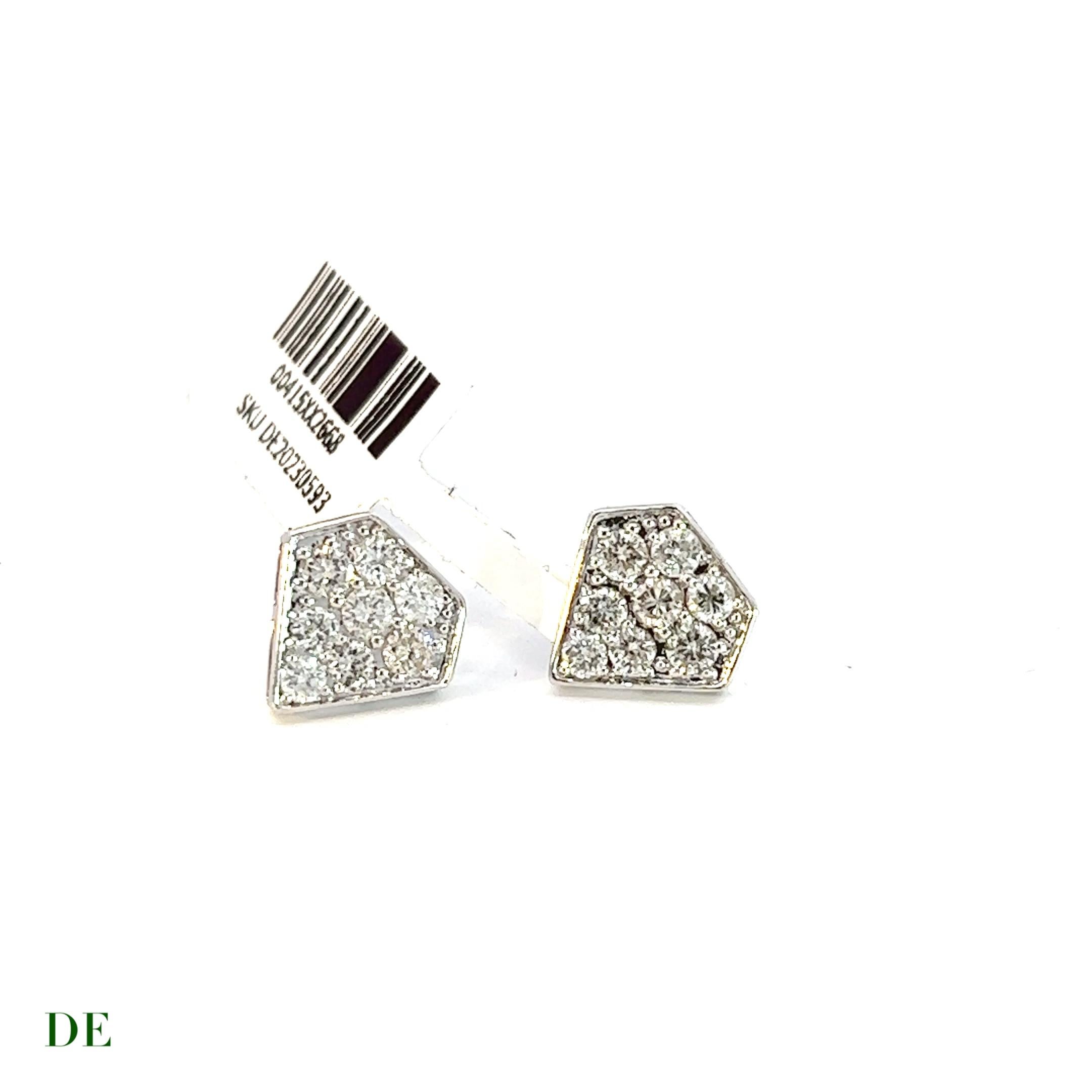 This diamond stud earring is a stunning piece of jewelry that exudes elegance and sophistication. It features a unique diamond-shaped design that is both modern and timeless. The earring is adorned with 1.34 carats of natural diamonds, which gives