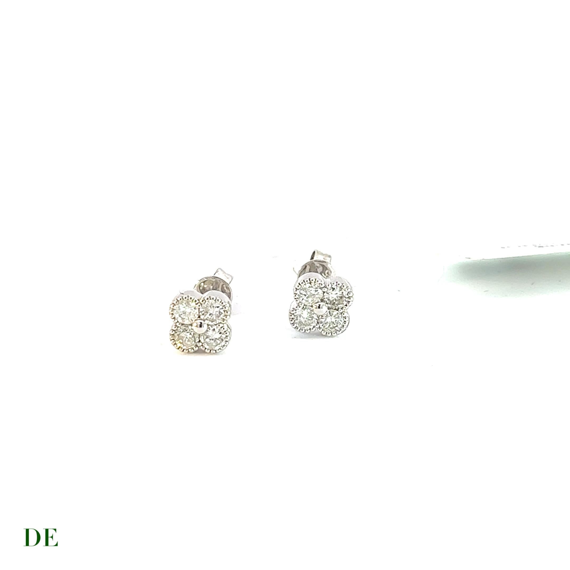 14k white gold with .67 Carat Four Leafs Clover Lucky White Diamond Earring

Introducing a pair of truly exquisite and enchanting earrings: the 14k White Gold with .67 Carat Four Leaf Clover Lucky White Diamond Earrings. These stunning earrings