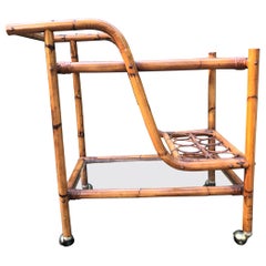 Very Cool Mid-Century Modern Bamboo Bar Cart