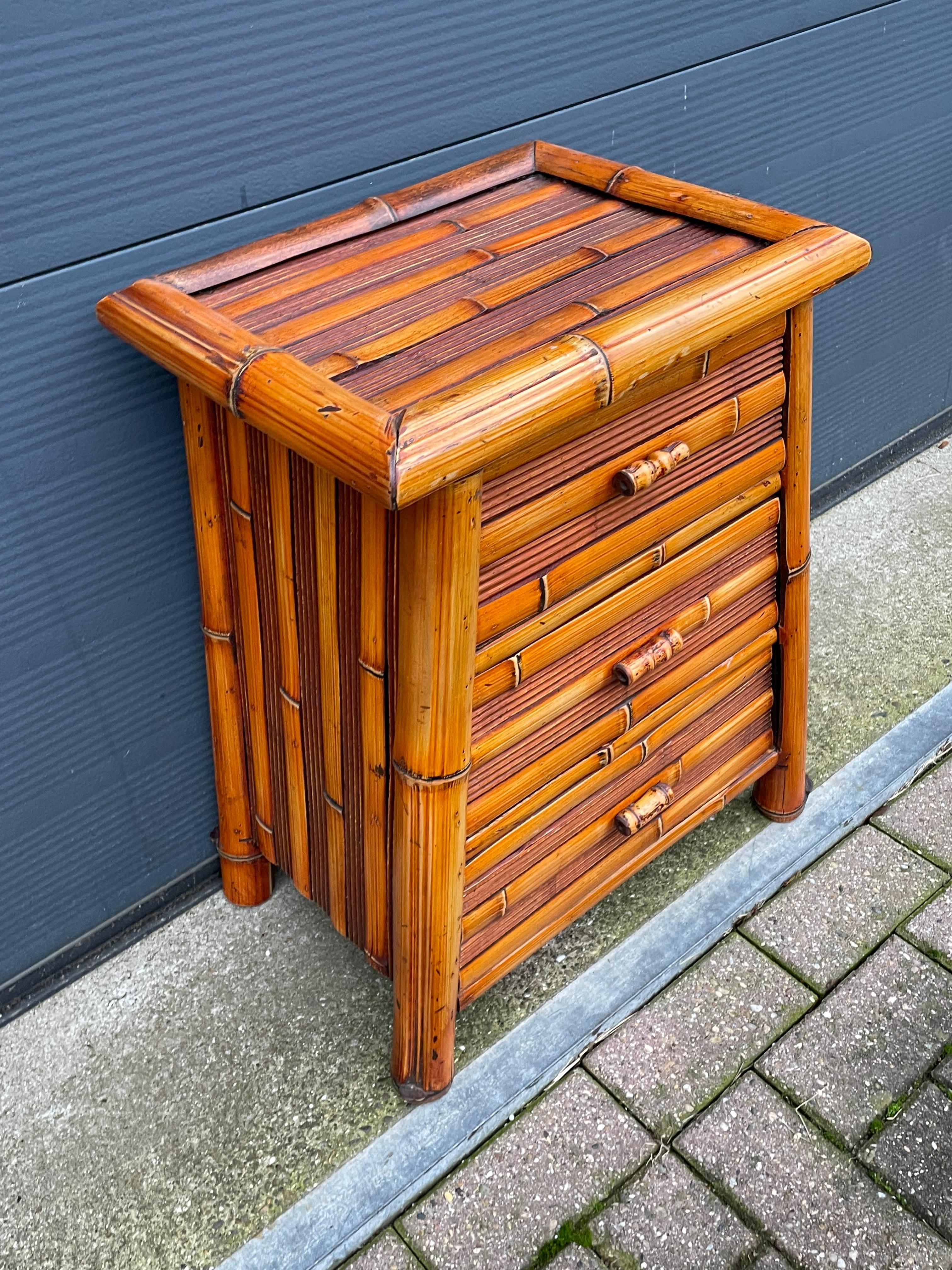 Hand-Crafted Very Cool & Practical Midcentury Modern Bamboo Chest of Drawers / Small Cabinet