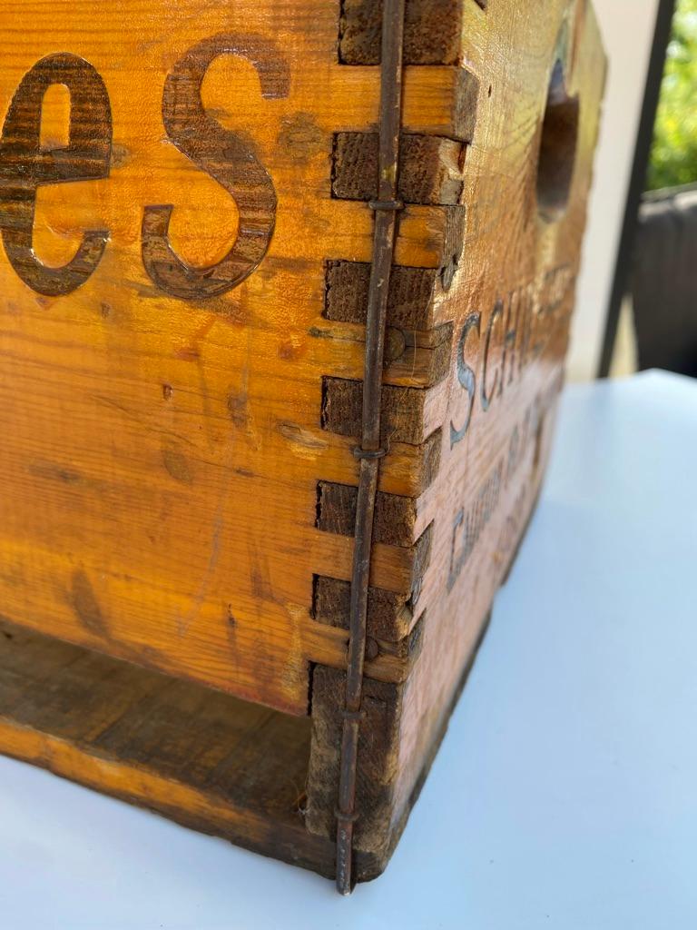 Very Cool Wooden Schweppes Crate 1969 Belgium For Sale 1