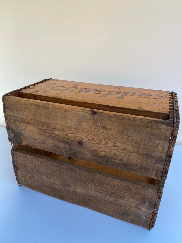Very Cool Wooden Schweppes Crate 1969 Belgium For Sale 4