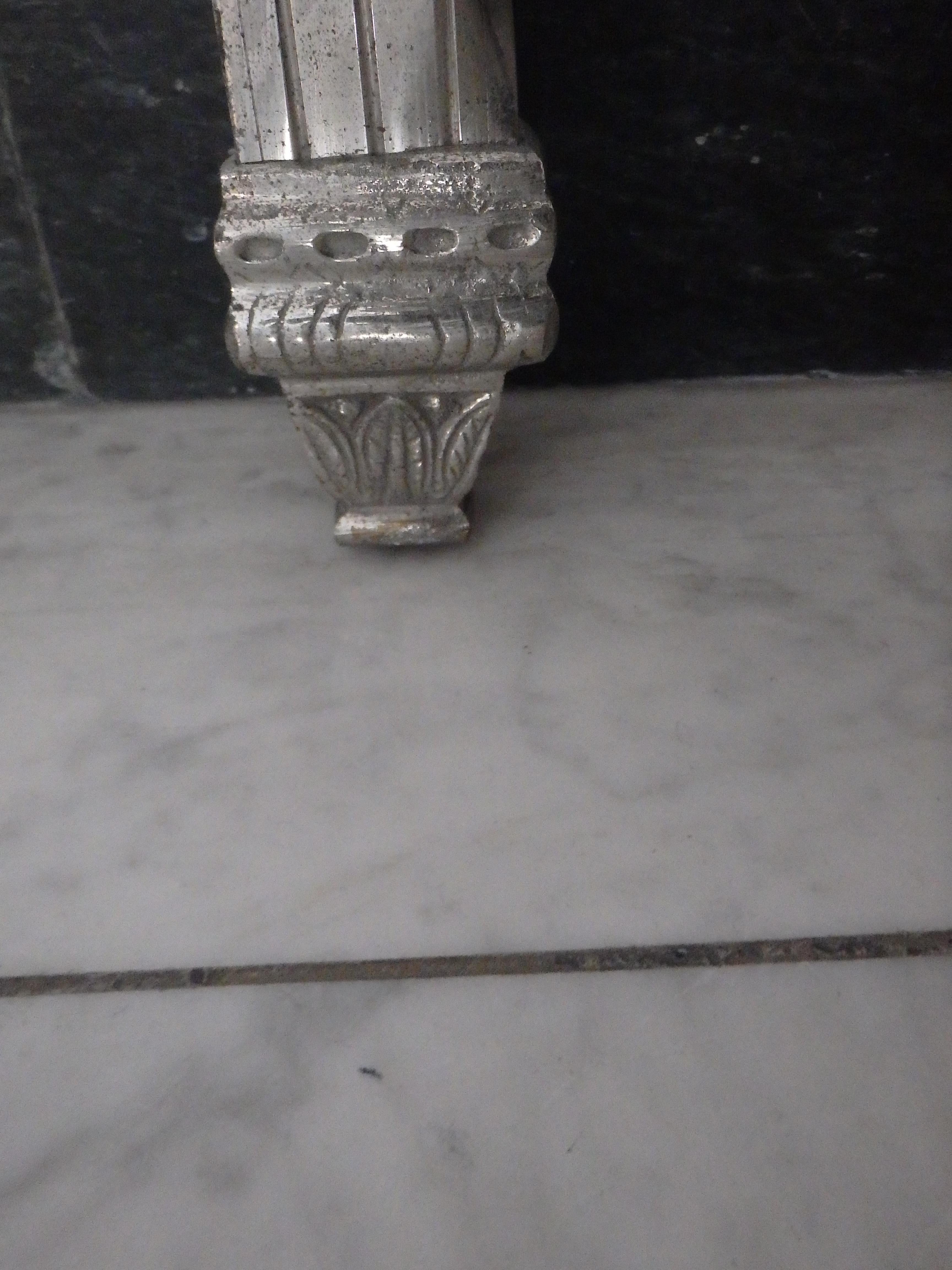 Very decorativ spanish Art Deco nickel bed head+ foot part with floral ornaments For Sale 6