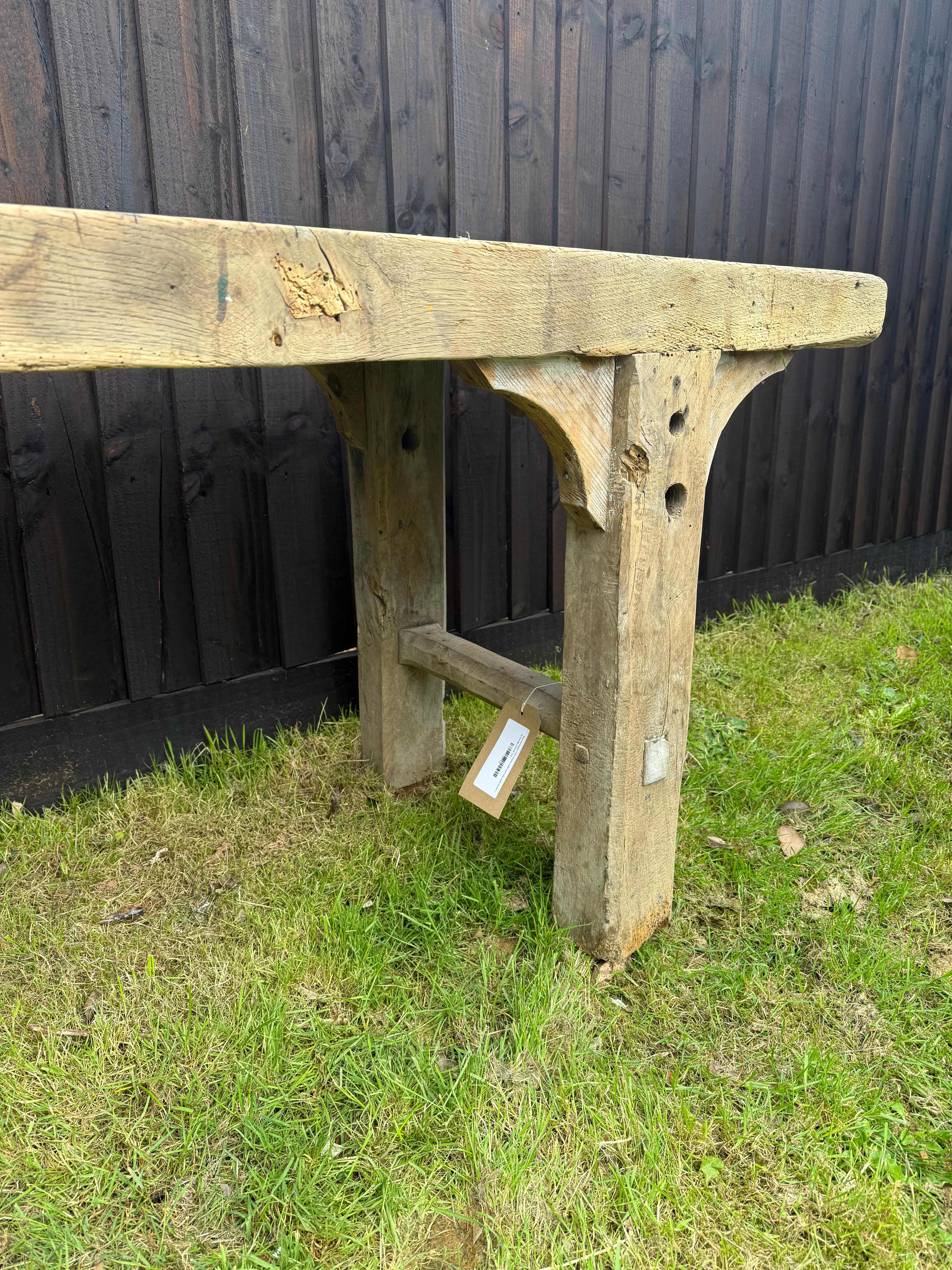 Very decorative 19th century oak rustic console table For Sale 6