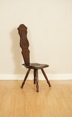 Very Decorative Antique Welish Spinning Side Chair Stool