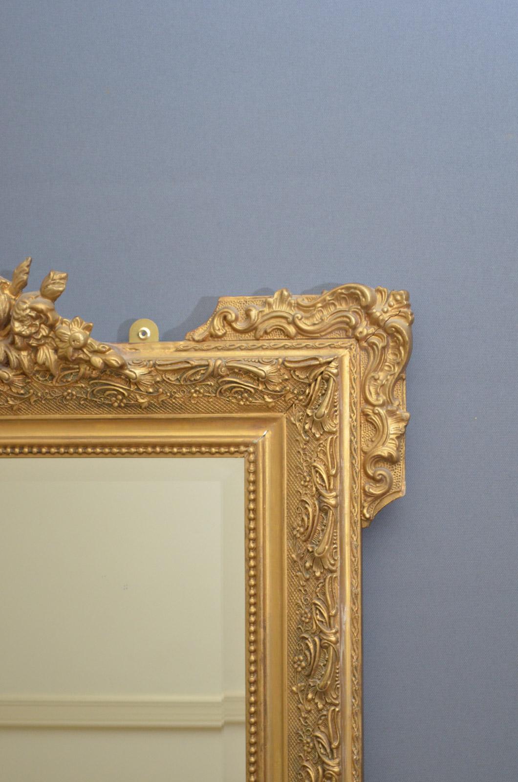Very Decorative Gilt Mirror For Sale 1