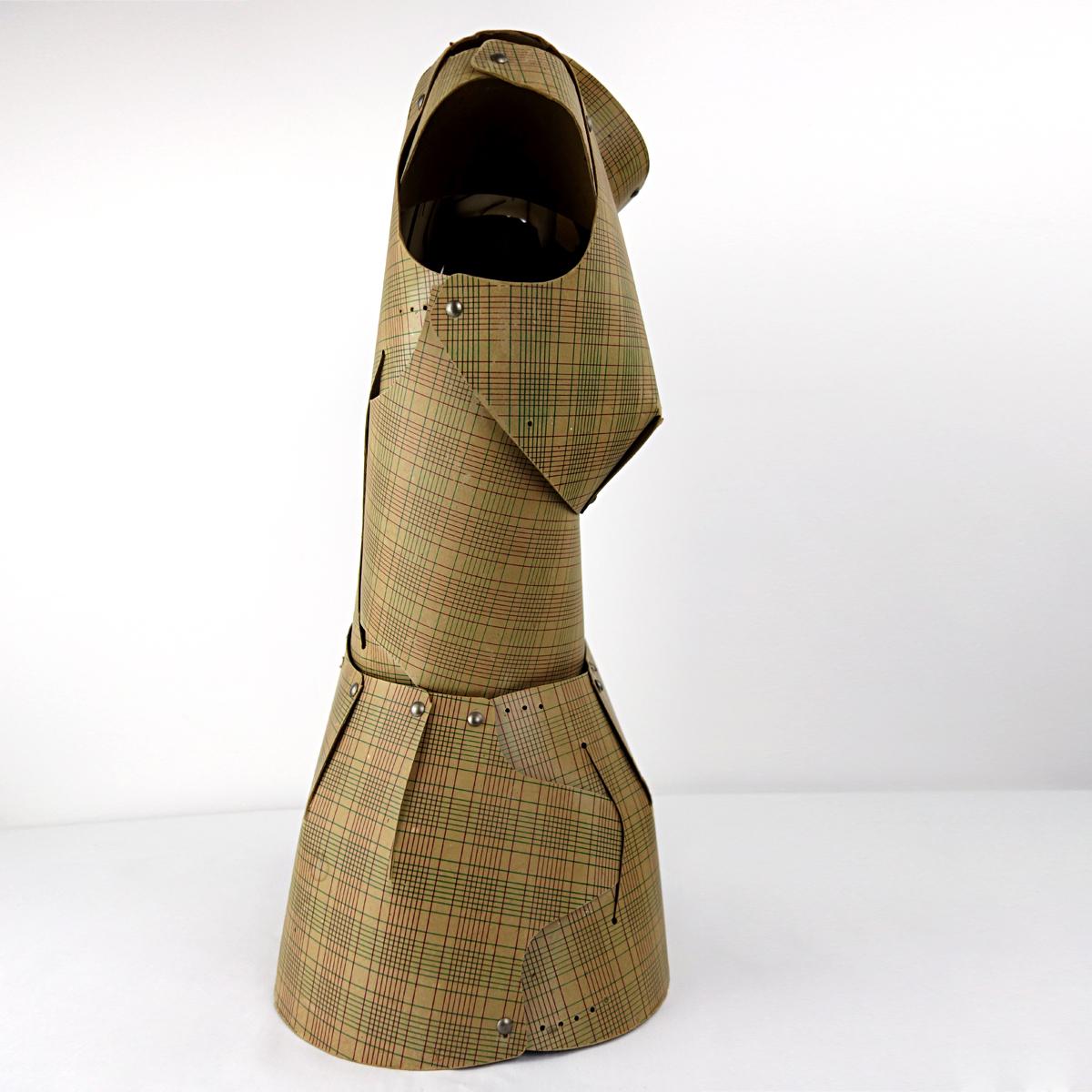 Art Deco Very Decorative Mannequin or Tailor's Dummy Made of Checkered Thick Cardboard For Sale