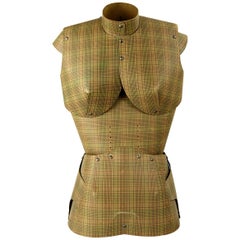 Used Very Decorative Mannequin or Tailor's Dummy Made of Checkered Thick Cardboard