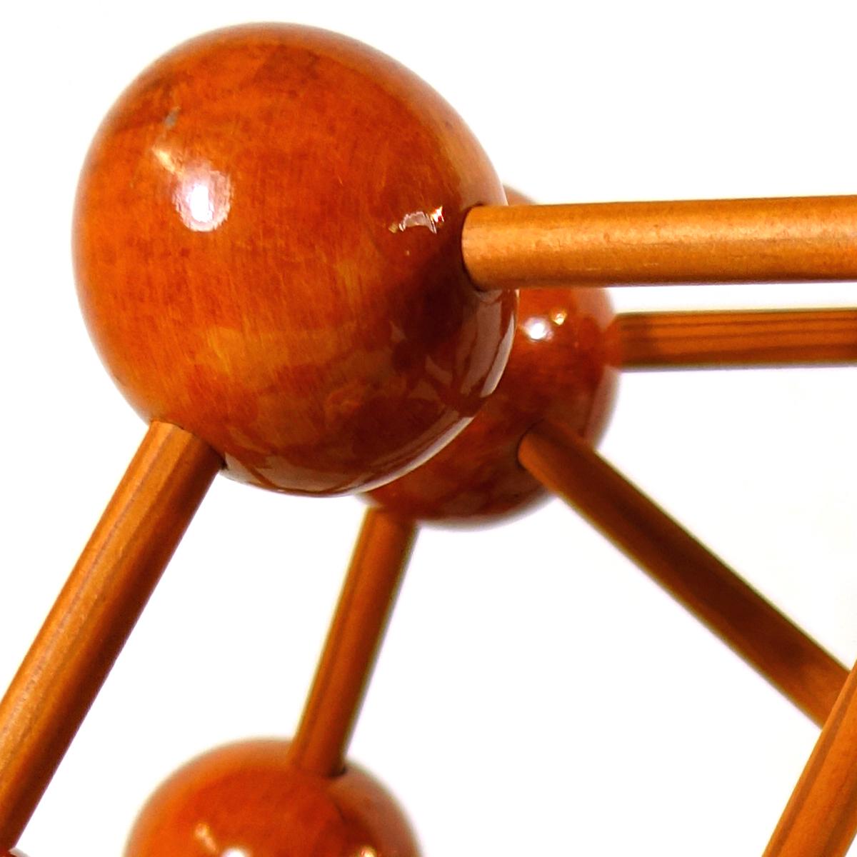 Mid-Century Modern Very Decorative Midcentury Lacquered Wooden Scale Model of an Atom For Sale
