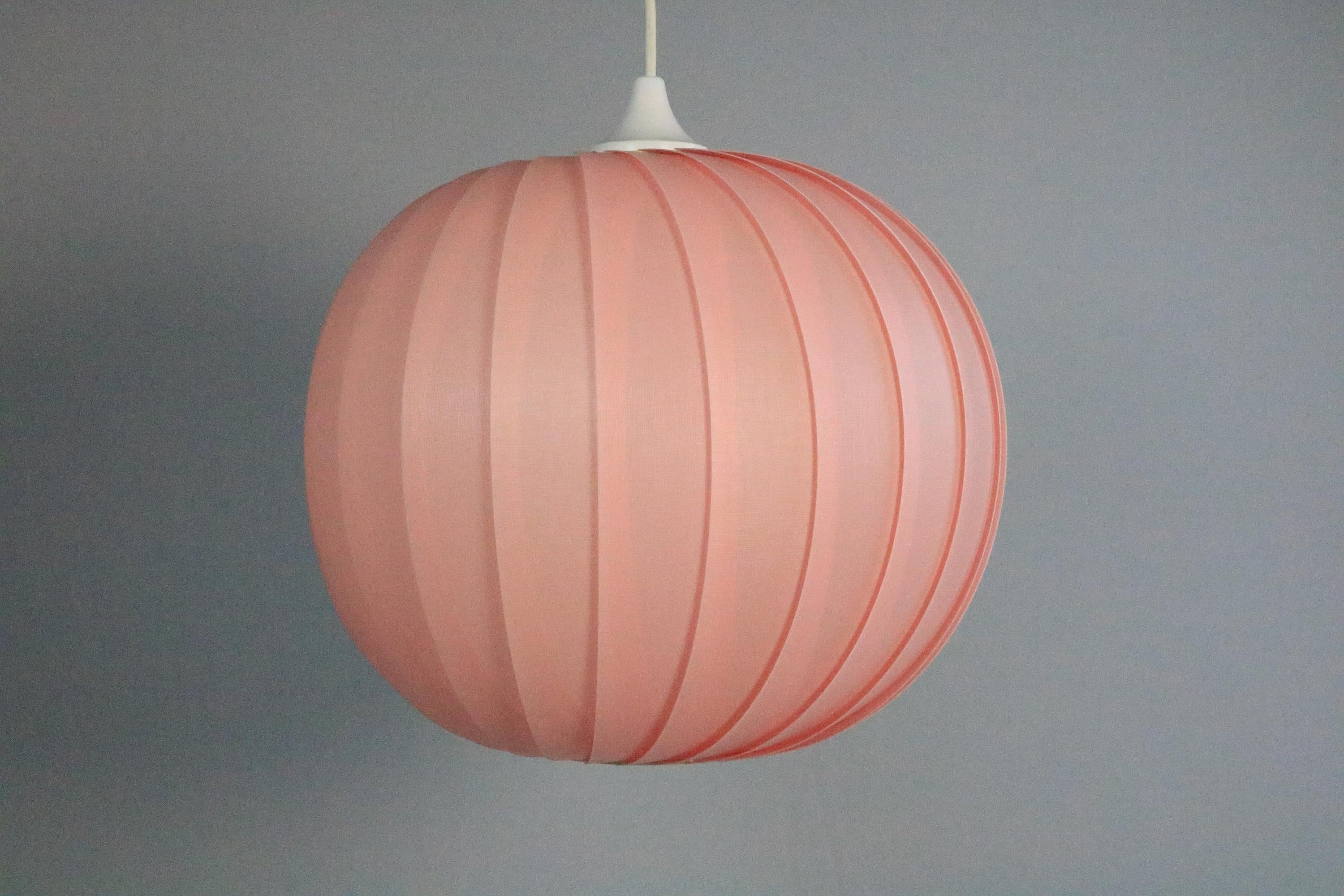 Mid-Century Modern Very Decorative Pink Pendant Lamp, Danish Design, 1970s For Sale