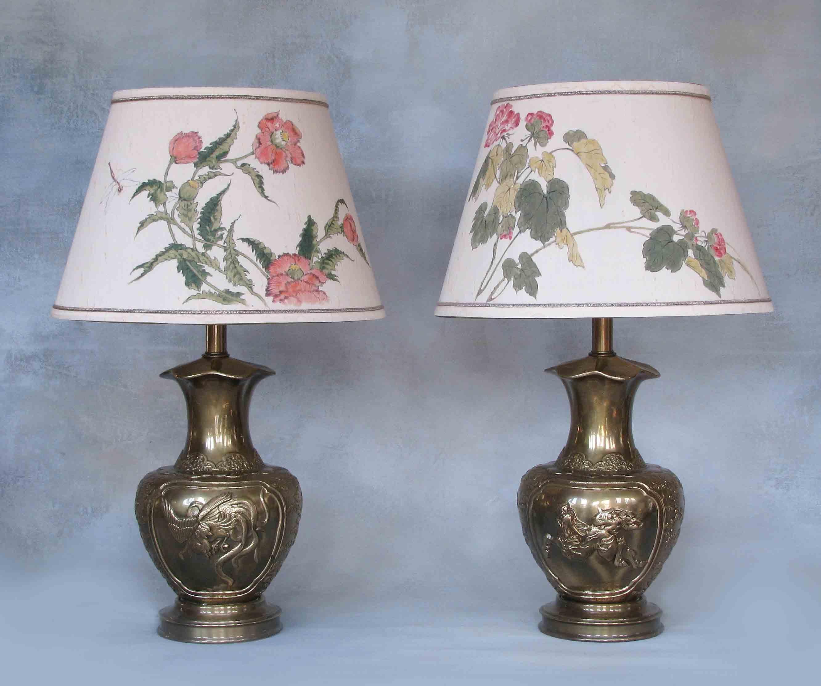 Very Decorative Table Lamps, Japanese Style by Tyndale for Frederick Cooper Co. For Sale 2