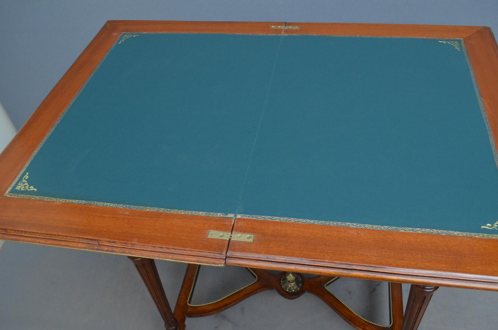 French Very Decorative Walnut Card Table For Sale