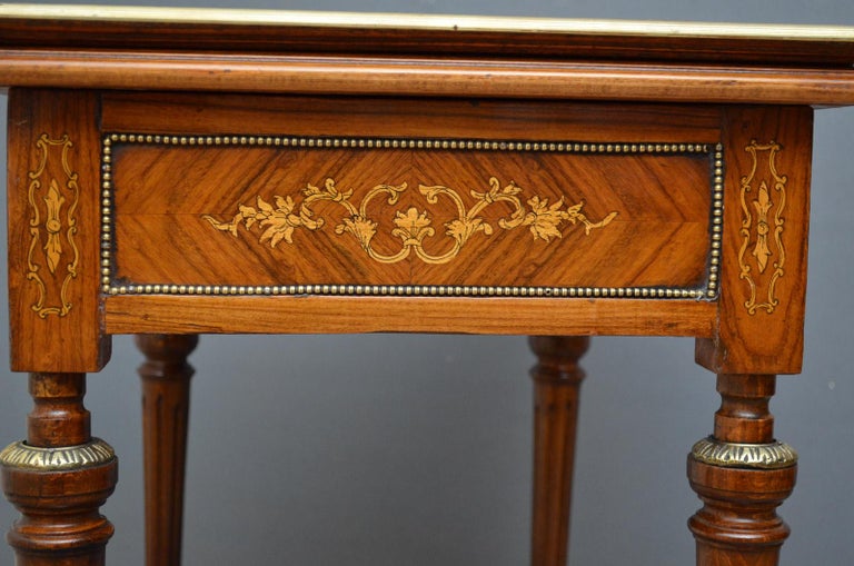 Very Decorative Walnut Card Table For Sale 2