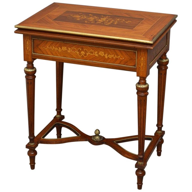 Very Decorative Walnut Card Table For Sale