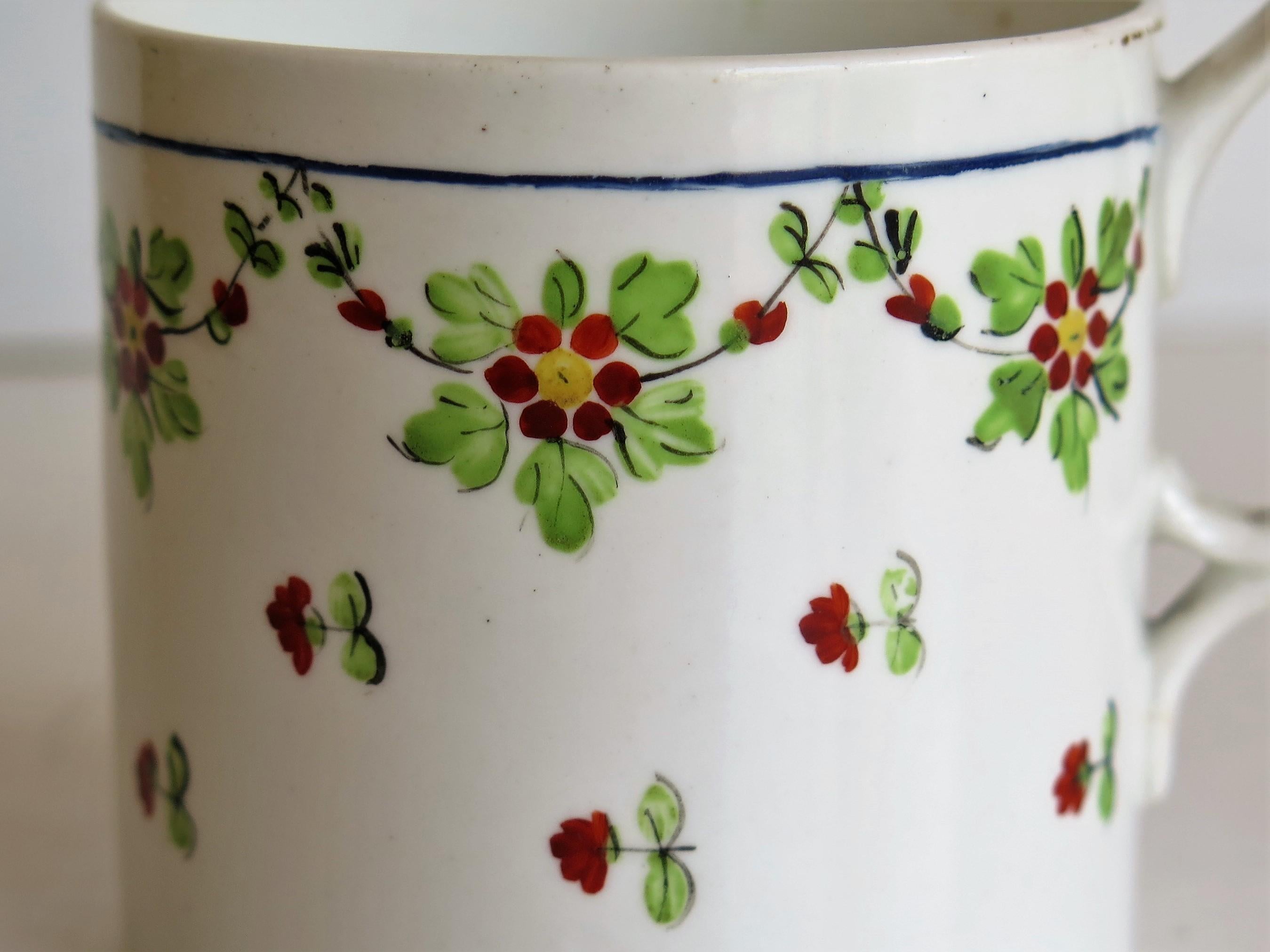 Very Early 19th Century Derby Porcelain Coffee Can Hand-Painted, circa 1800 6