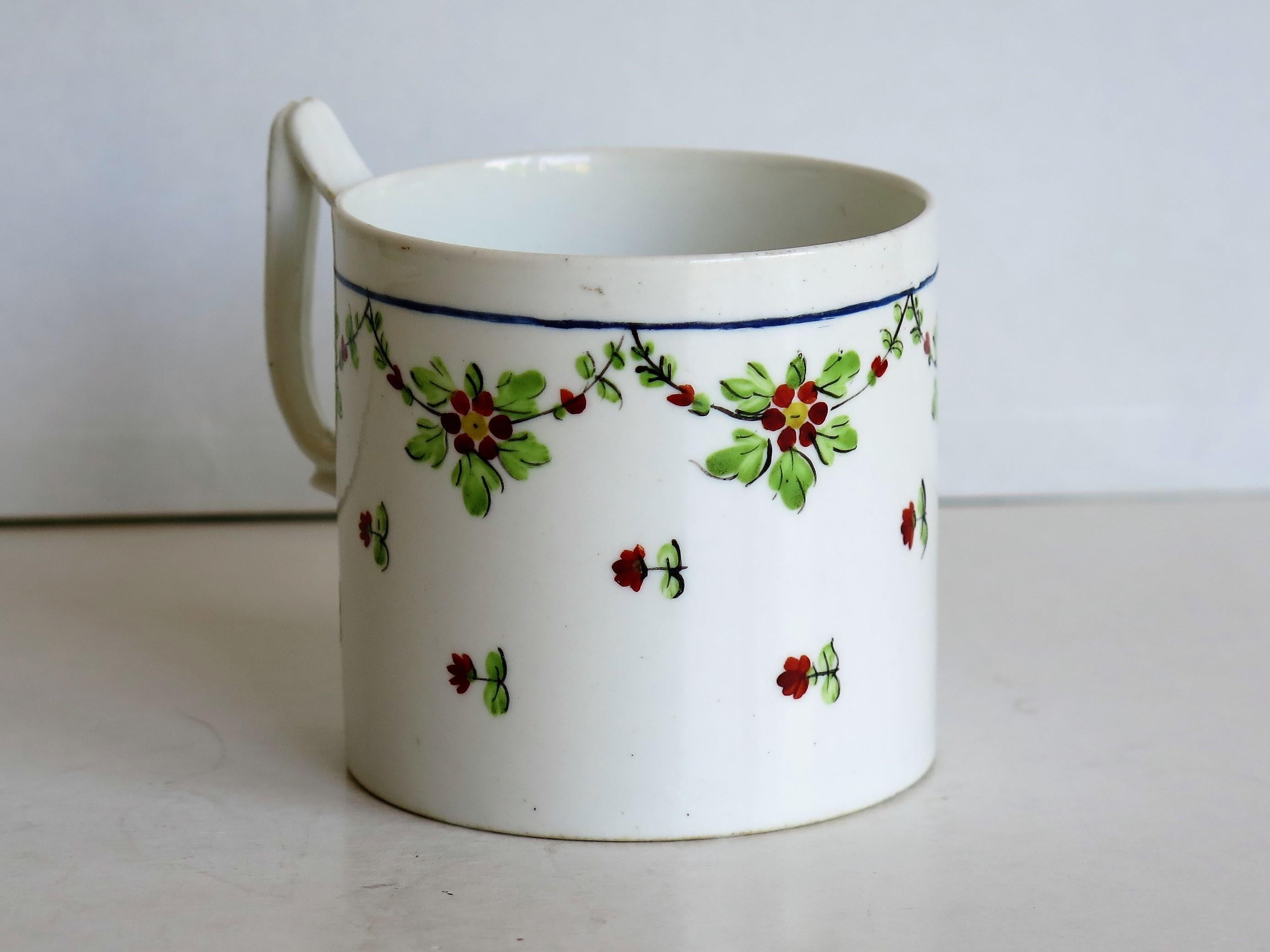 Very Early 19th Century Derby Porcelain Coffee Can Hand-Painted, circa 1800 1