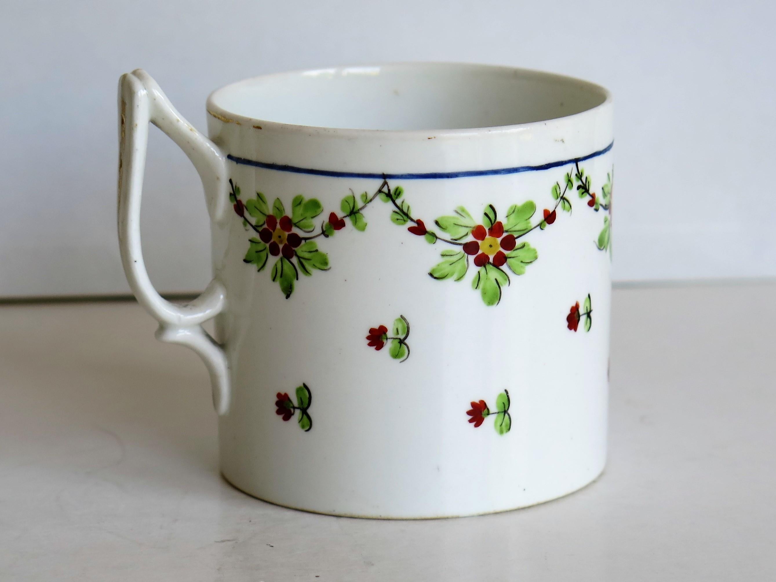 Very Early 19th Century Derby Porcelain Coffee Can Hand-Painted, circa 1800 2