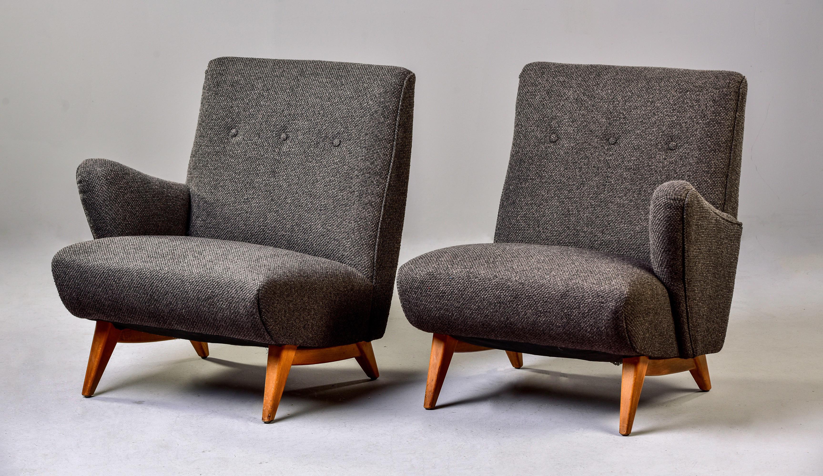 Mid-Century Modern Very Early and Rare Jens Risom for Knoll Two Piece Settee with New Upholstery