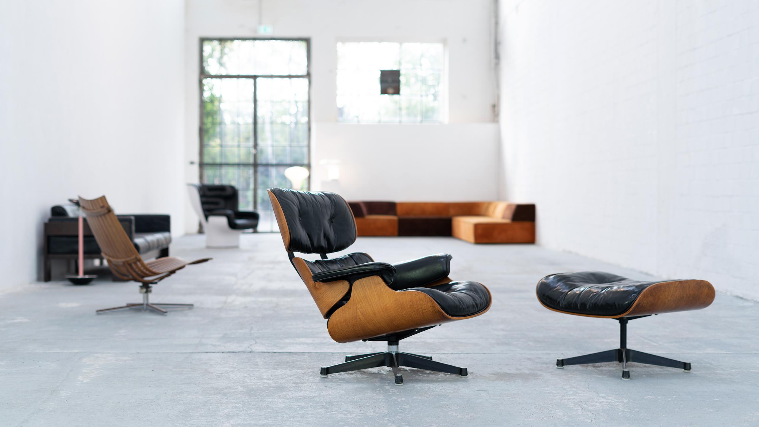 Very Early Charles & Ray Eames Lounge Chair and Ottoman from Contura, 1957-1965 7