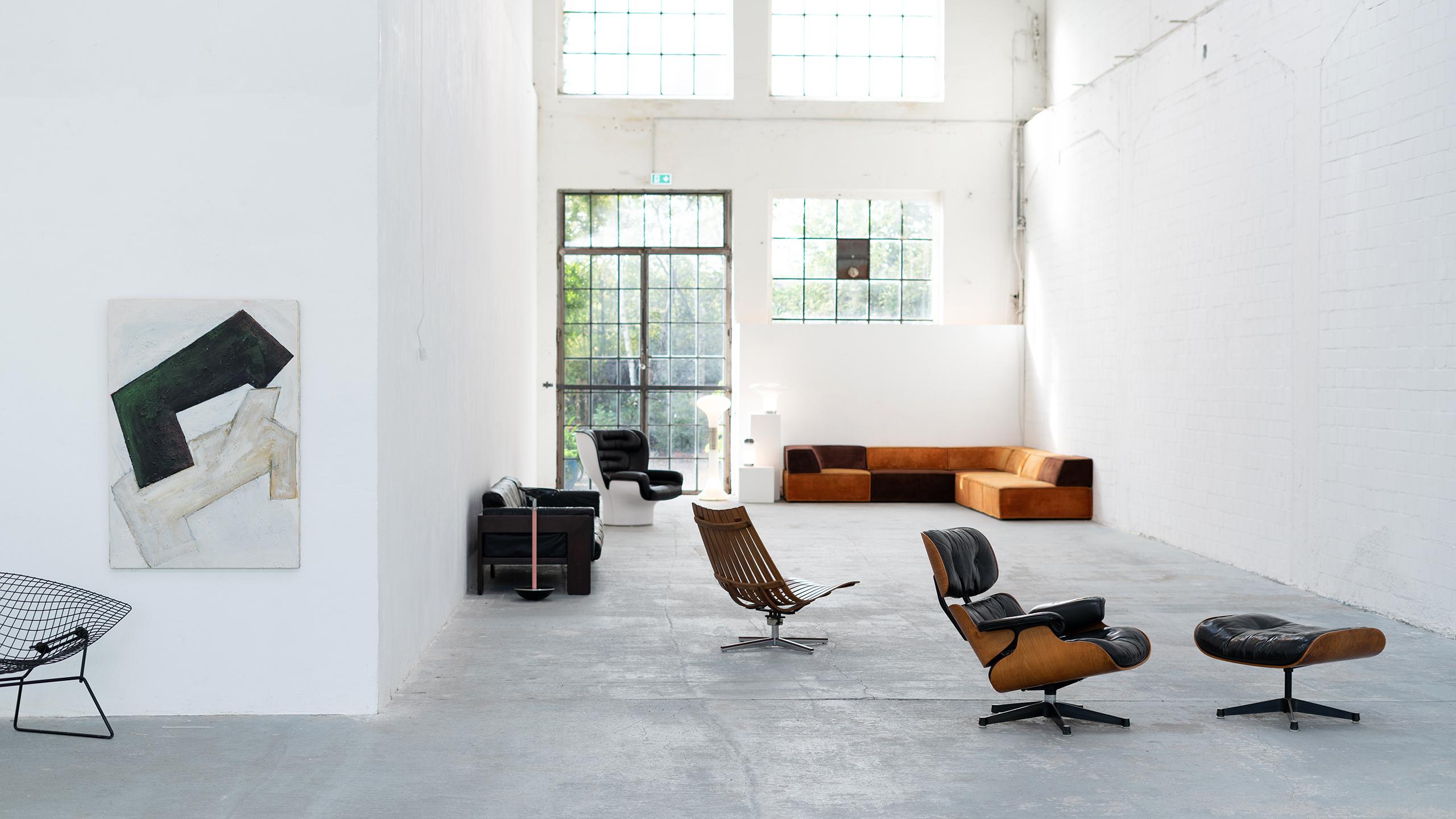 Very Early Charles & Ray Eames Lounge Chair and Ottoman from Contura, 1957-1965 9