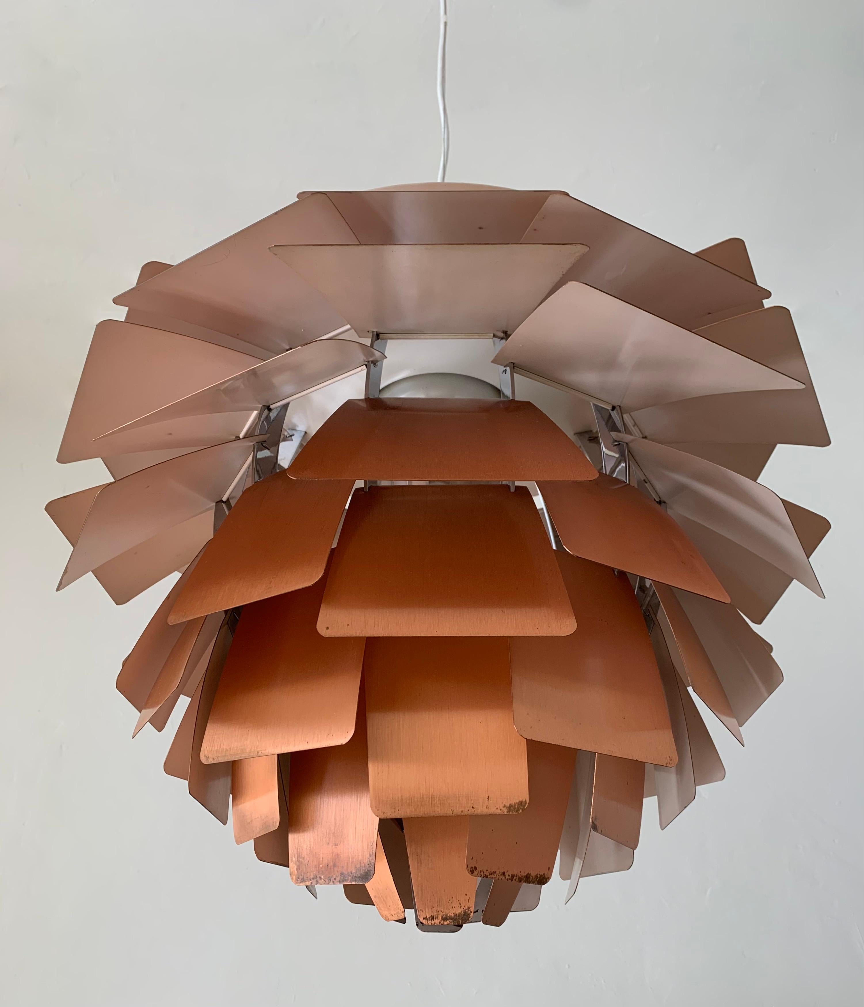 Early Edition Copper Poul Henningsen Artichoke Lamp, Louis Poulsen For Sale 3