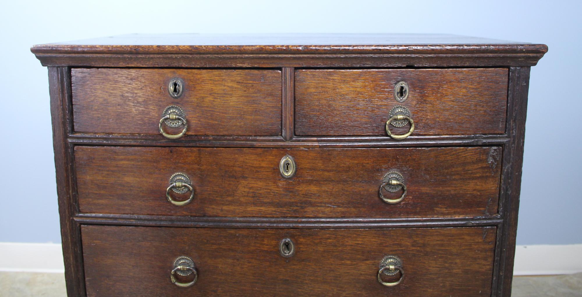 Early 18th Century Very Early English Oak Chest of Drawers