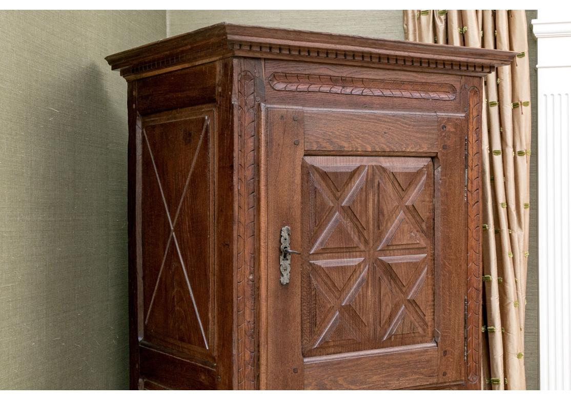 Jacobean Very Early European Oak Standing Cabinet For Sale