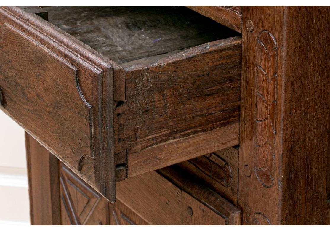 18th Century and Earlier Very Early European Oak Standing Cabinet For Sale