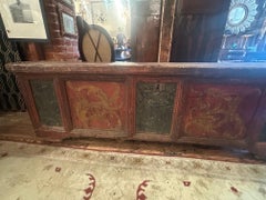 Very Early Hand Painted Italian Large Cassone Trunk with Original Hardware